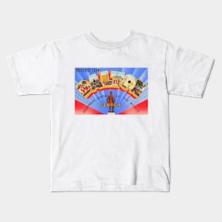 Greetings from Dalton Georgia, Vintage Large Letter Postcard Kids T-Shirt